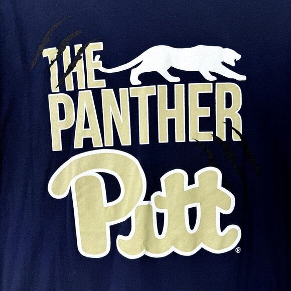 University of Pittsburgh Pitt Panthers Victory Song Blue Gold T-Shirt Mens Sz XL - Picture 2 of 12